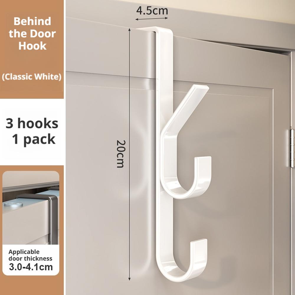 Door Hanging Hook Free-Punch Metal Over Door Rack Coat Hat Bag Hanger Storage For Bathroom Bedroom Wardrobe