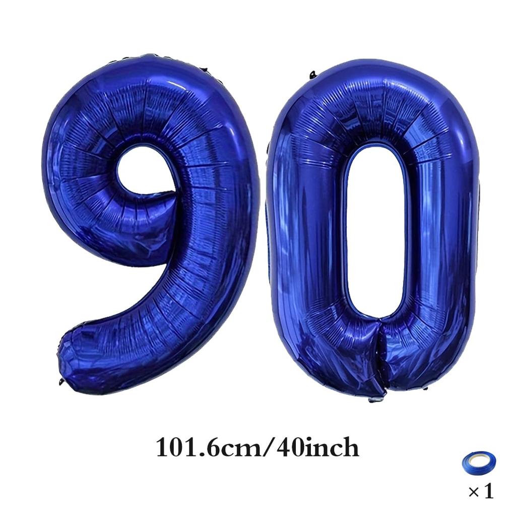 Großer 40-Zoll tiefblauer digitaler Ballon 10 20 30 40 50 60 70 80. Geburtstagsparty digitale Dekoration Dekoration für Gedenktage
