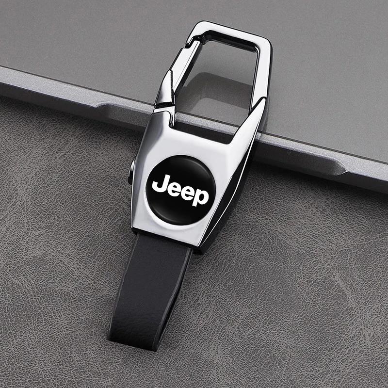 For Jeep Car Keychain Men Business Keyring Auto Key Accessories For Jeep Grand Cherokee Wrangler JK Gladiator Compass Renegad