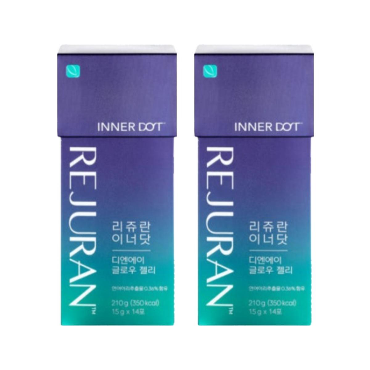 REJURAN Inner Dot DNA Glow Jelly Skin Radiance & Inner Beauty Supplement 14 Sticks x 2 Packs (Total 28)