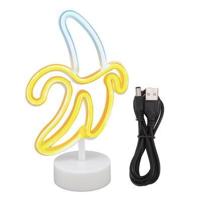 Banana Neon Sign Battery USB Powered LED Banana Neon Night Lights Decoration for Balcony Birthday