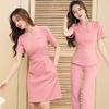 Women's Beautician Uniform: Fashionable Ear Cleaning & Foot Massage Therapist Elastic Dress Set