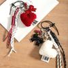 Cross-border new product trend niche design fashionable and simple love bow bag pendant braided rope pendant keychain