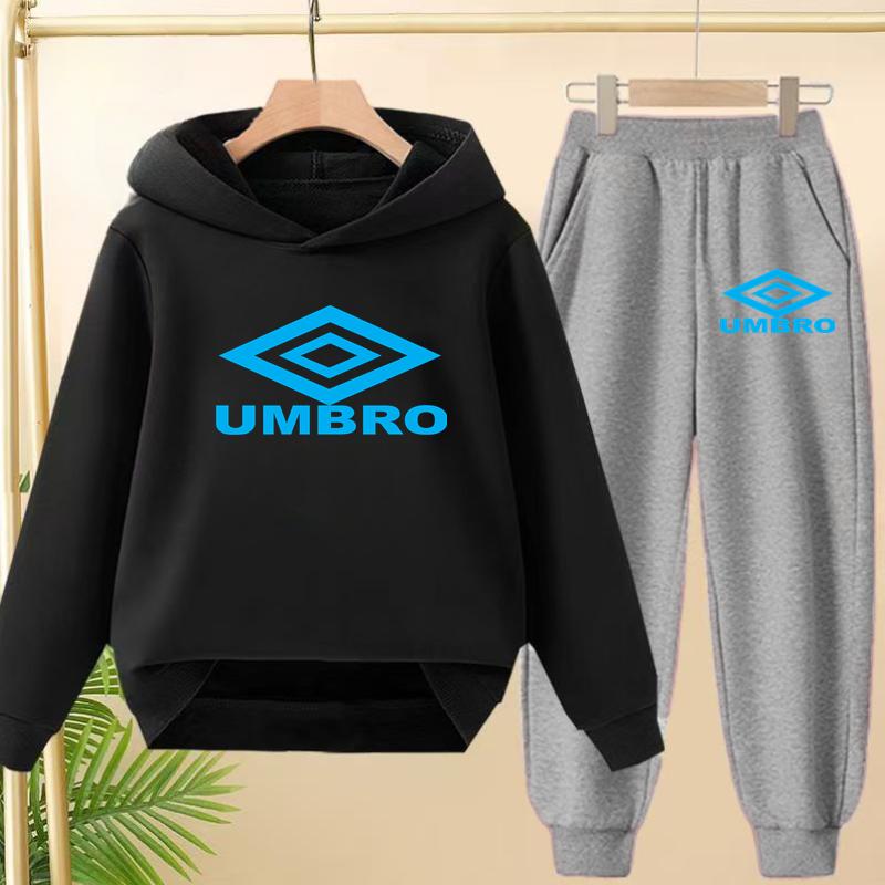 Kinderkleidung Buchstabe Marke Aufdruck Hoodie Pullover 3-12 Jahre Jacke Sweatshirt+Hose 2-teiliges Set Jungen Mädchen Freizeit Sport Jogginganzug