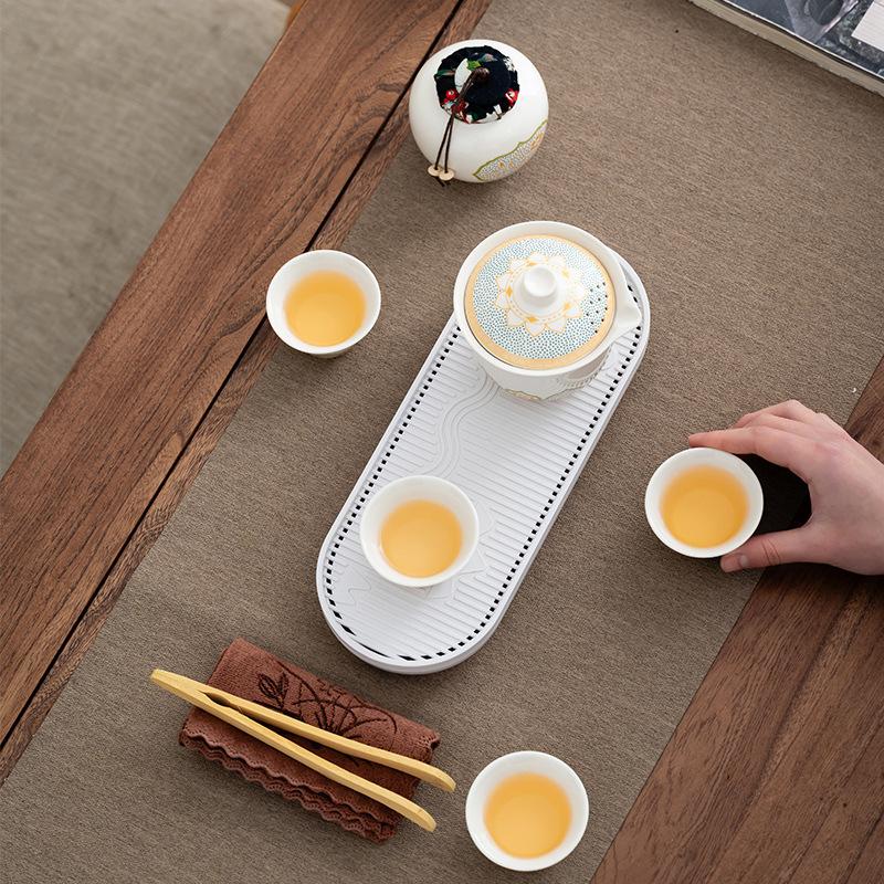 Chinese Qingyun Kung Fu tea set small set souvenir to give customers the company's anniversary opening creative custom printed gift