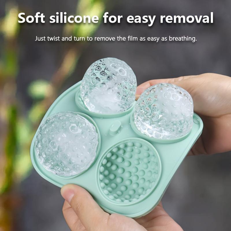 3D Sports Ball Silicone Ice Cube Tray, Football Basketball Golf Ball Mold for Whiskey Cocktails Party, Food Grade BPA-Free