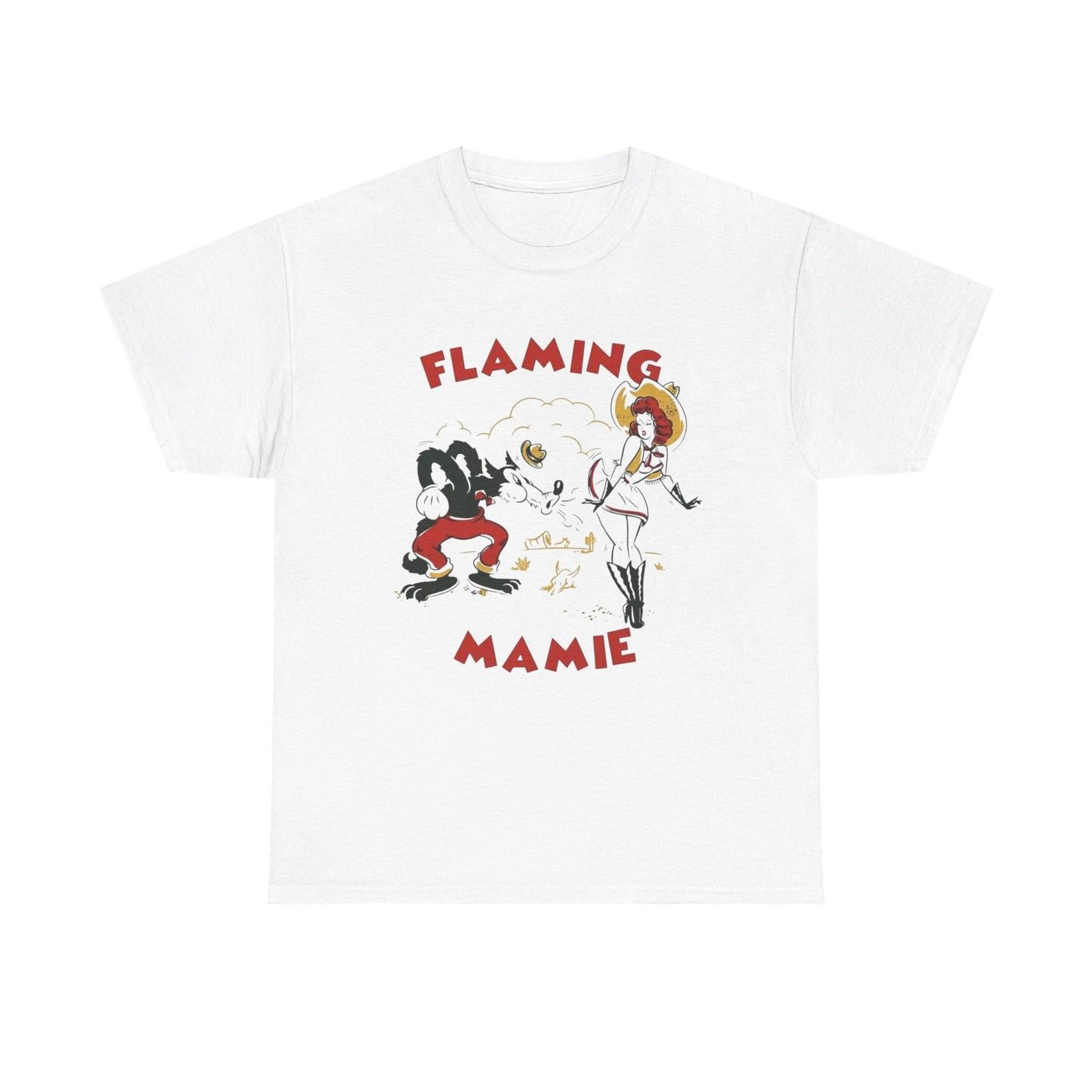 Flaming Mamie Vintage Graphic T Shirt Unisex Heavy Cotton Tee NEW Gift L