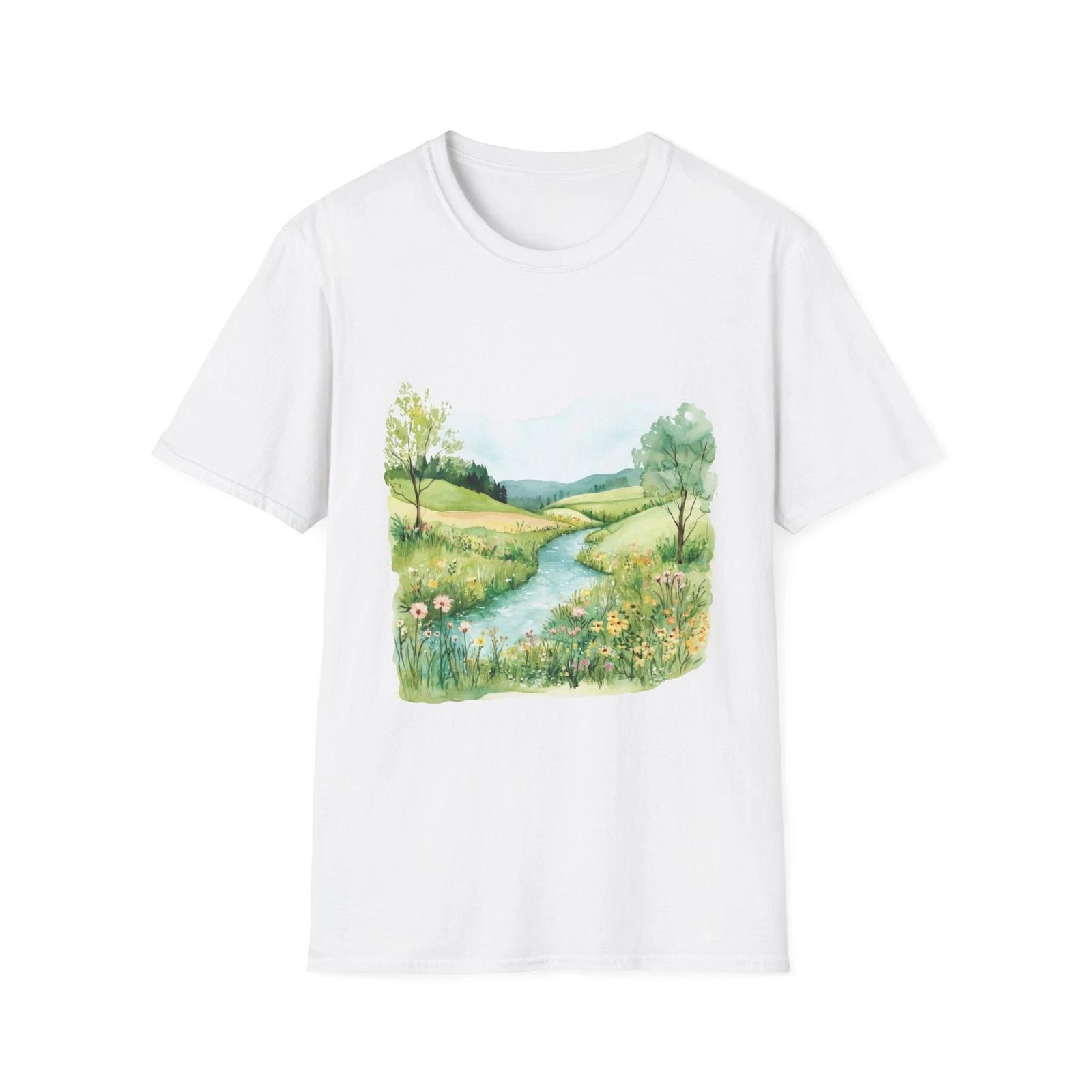 Tranquil Nature Tee, Perfect for Nature Lovers, Gift for Earth Day, Casual S