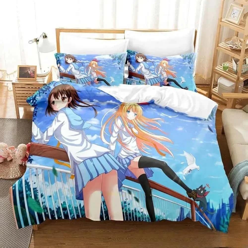 3D Print Anime Nisekoi False Love Bedding Set Boys Girls Twin Queen King Size Duvet Cover Pillowcase Bed Boys Adult Home Textile