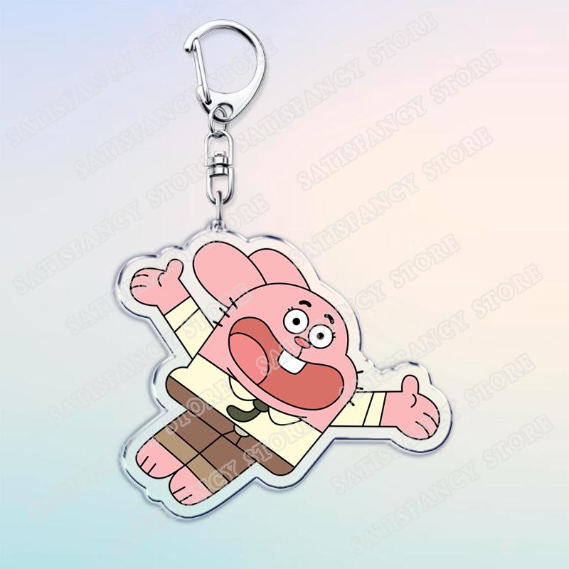 

Popular Cartoon Gumball Watterson Keychains for Accessories Lovely Darwin Watterson Tawog Keyrings Jewelry Fans Friends Gifts