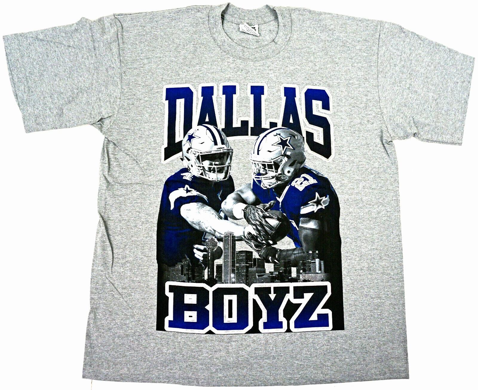 COWBOYS T-shirt Dallas Boyz Texas Football Dak Zeke Tee Men s LARGE Gray New XL