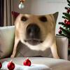 Barking Dog Meme Pillow Case For Sofa Bedroom Living Room Plush Cushion Cover Decorations and Protector