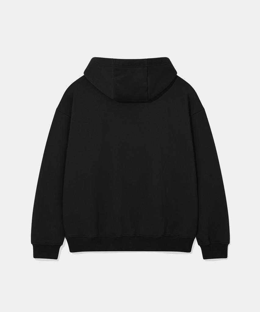[Set] Dolphin Chain Embroidery Fleece Hoodie & Jogger Pants Black