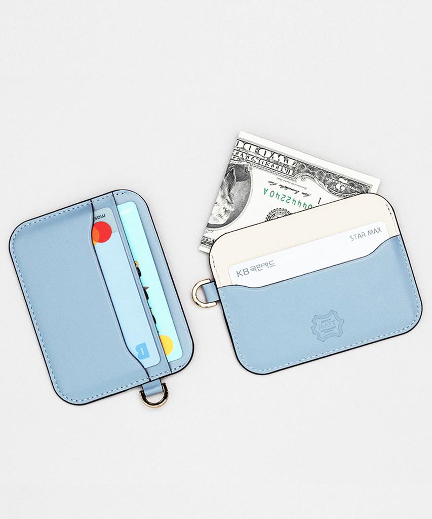 Matt Steen Cowhide Combination Round Women'S Card Wallet (Sky Blue) W37072