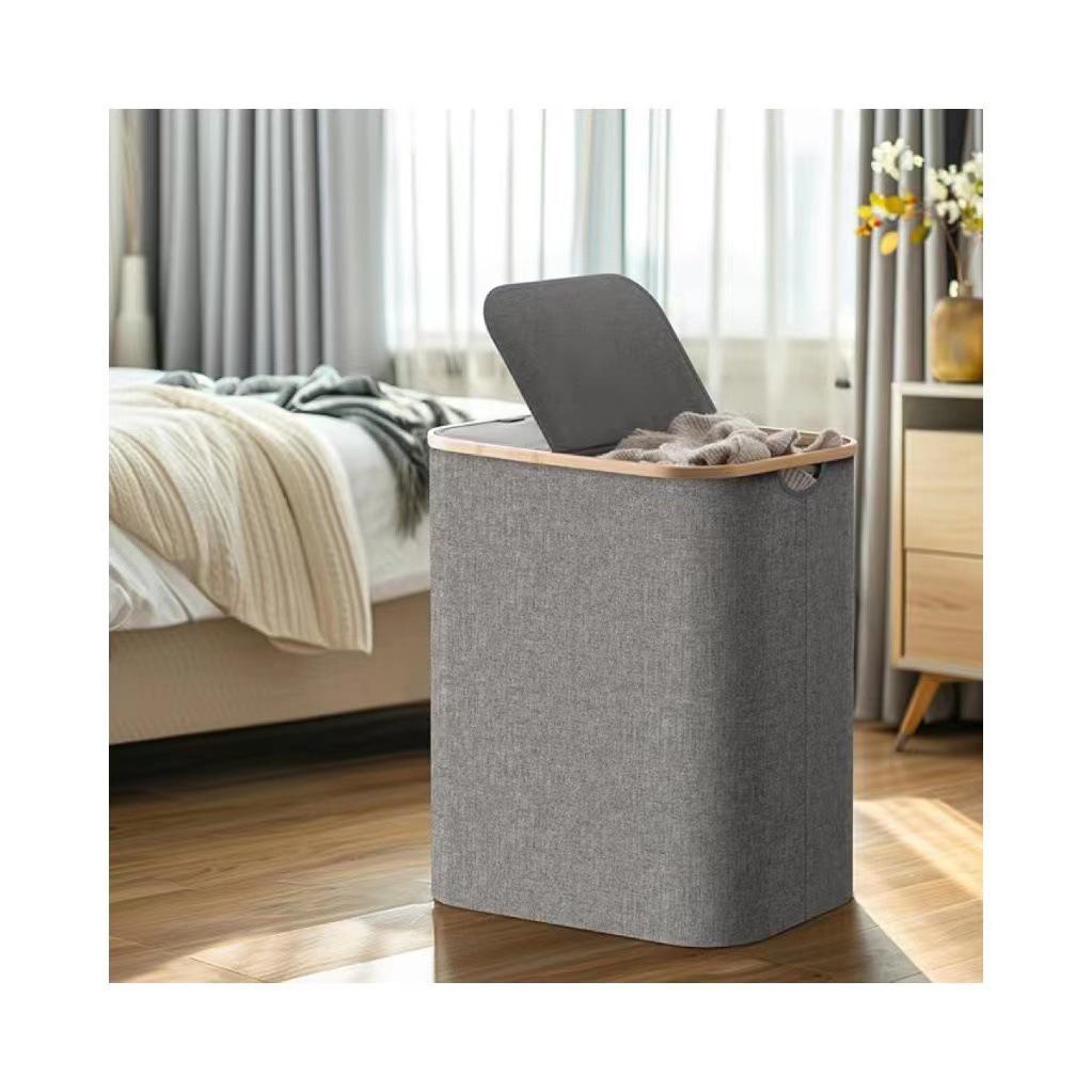 Foldable Waterproof Laundry Basket for Bathroom, Large Fabric Dirty Clothes Storage.