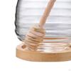 Dispenser di Miele in Vetro Trasparente con Coperchio e Cucchiaio per Eventi in Cucina