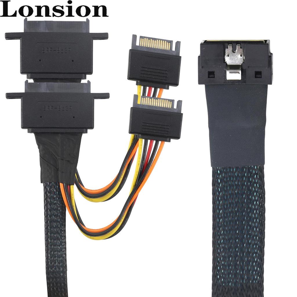 Low Profile PCIE-8654 8I 74P To U.2 SFF-8639 + 15P Cable with Screw Holes