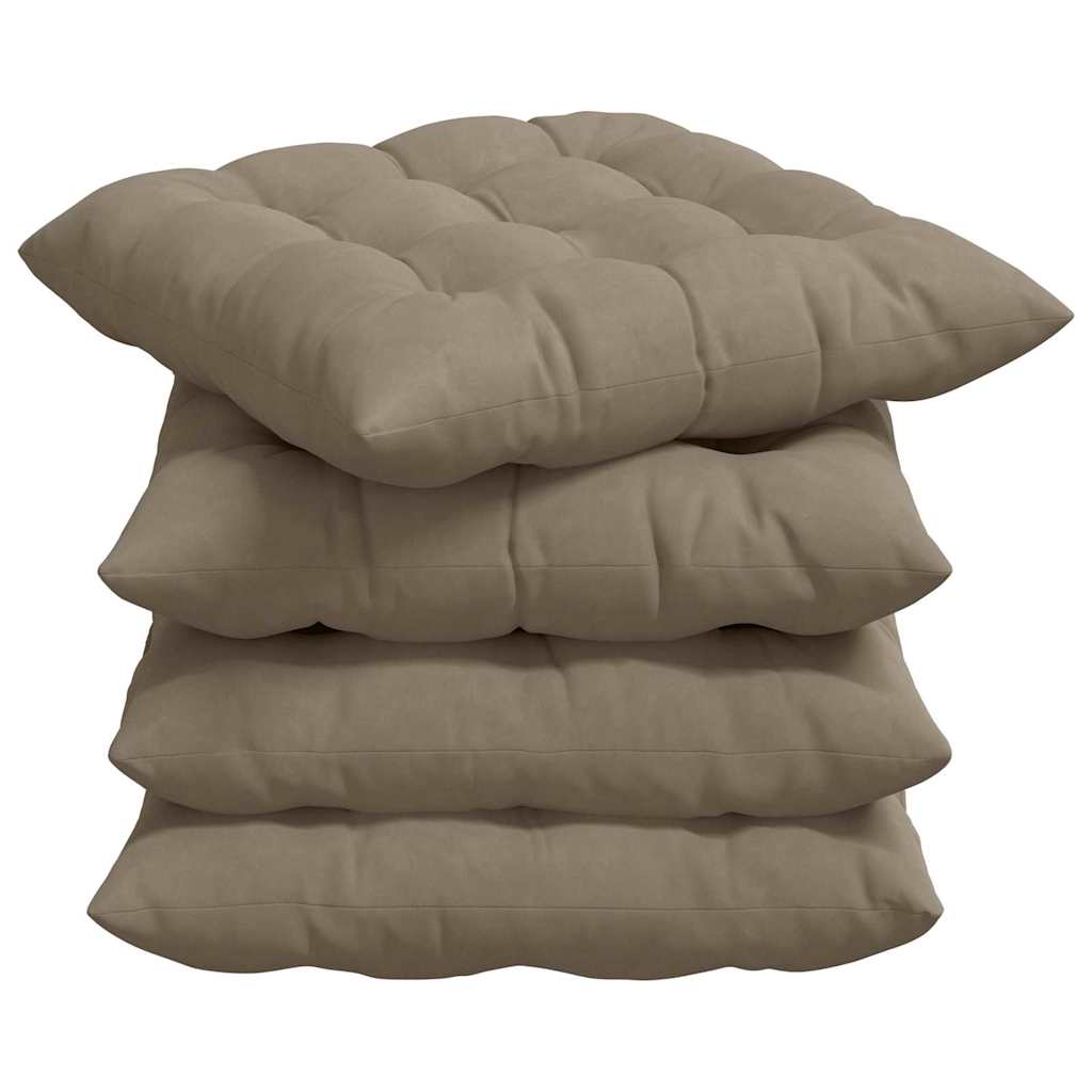 Seat Cushions 4 Pieces Taupe 40 X 40 X 6 Cm Microfiber