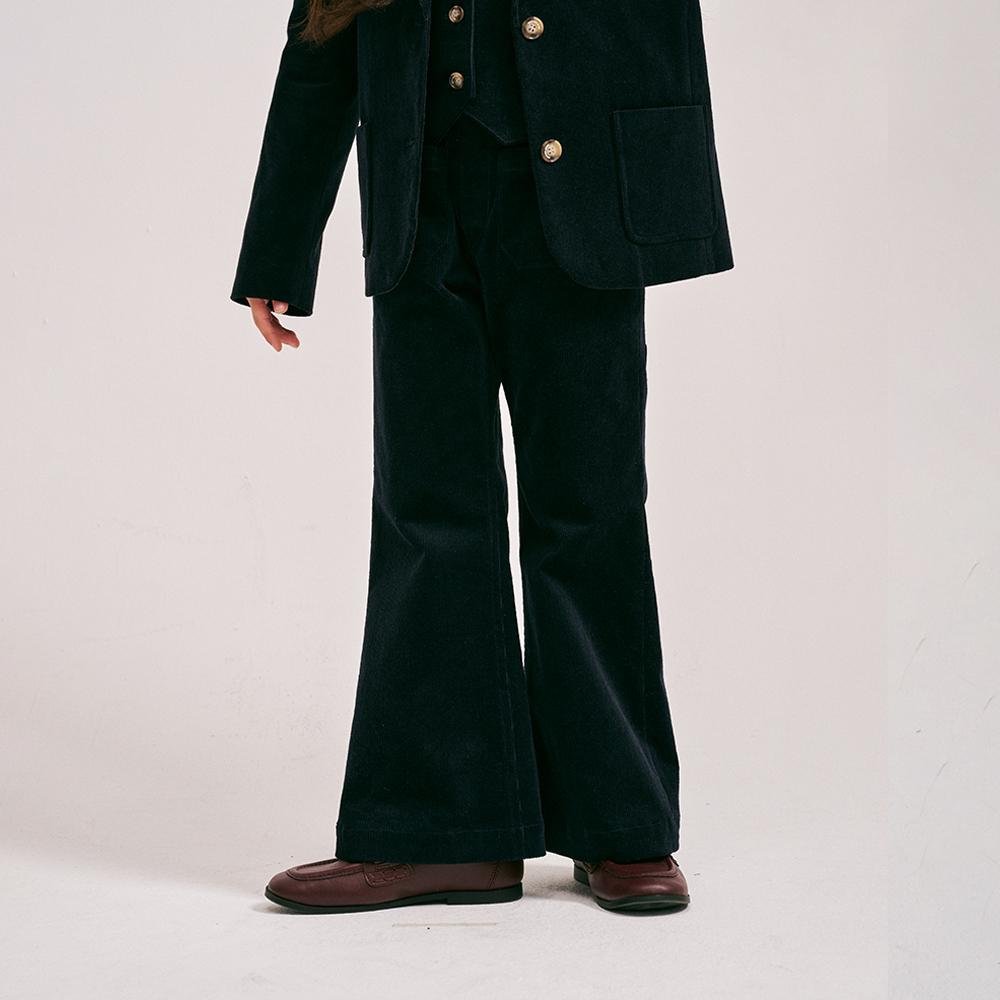 [mardimercredi] Kids Corduroy Wide Flare Pants Navy