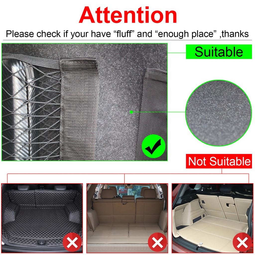 Auto Hinten Rückseite Netz Kofferraum Sitz Elastische Schnur Netz Klettverschluss Universal Aufbewahrungstasche Tasche Auto Organizer Nylon Gepäckhalter