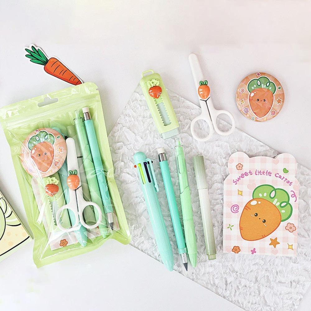 

Portable Cartoon Stationary Sets Multi-functional Gel Pen Highlighter Stationery Supplies Back to School Gift For Kids