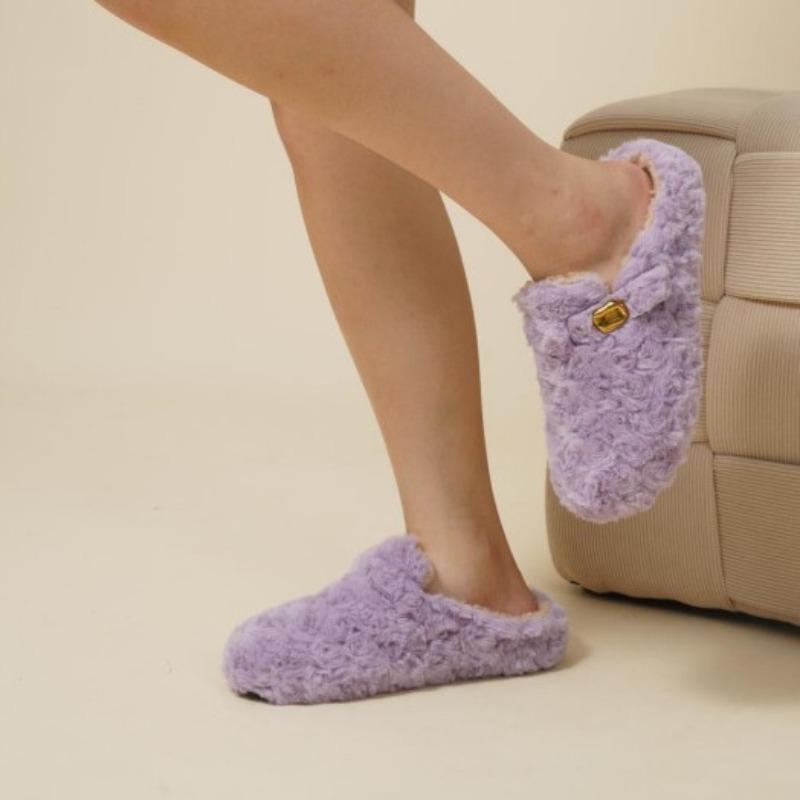 Autumn and winter new warm and velvet lamb wool shoes women's fashion outer wear thick-soled bag head half slippers