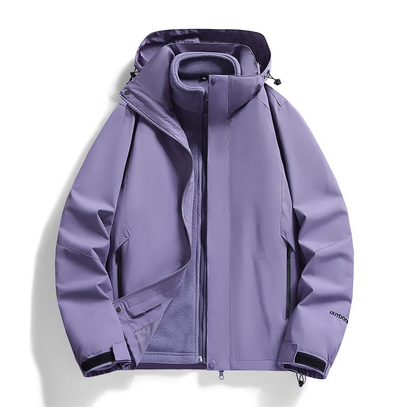 Outdoor Couple Jacket with Detachable Cap Waterproof and Windproof Jacket for Teenagers Mountaineering Clothes.