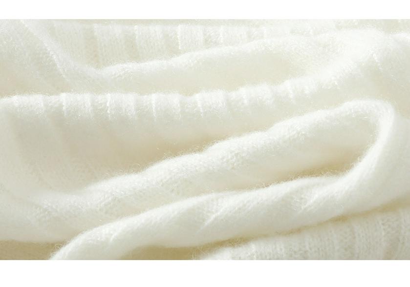 Lekasha Women's 100% Pure Cashmere Ribbed High Collar Knit Sweater