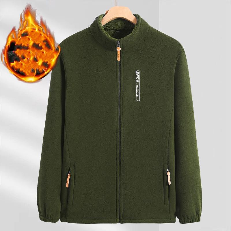 Winter Thicken Polar Fleece Jacket Warmth Windproof Full Zip Up Coat Zipper Pockets Outdoors Plus Size Jackets Outwear