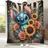 Cartoon S-Stitch Kawaii Flannel Blanket,Ultra Soft Warm Plush Throw for Home Bedroom Bed Sofa Cover Camping Picnic Gift Kids
