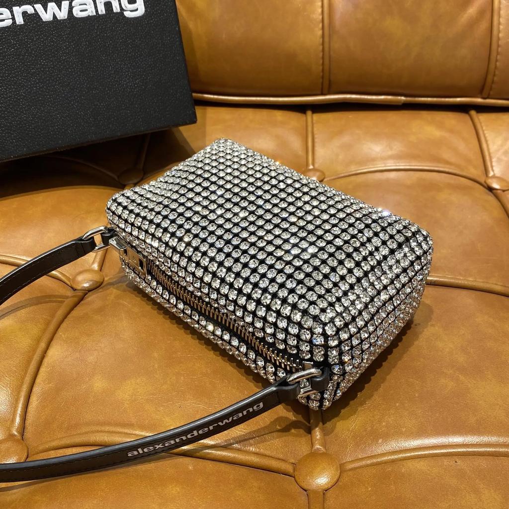 [Gebraucht] Heiress Strass-Trägerlose Leder-Mini-Umhängetasche - Ausgezeichnet #1ET94P0