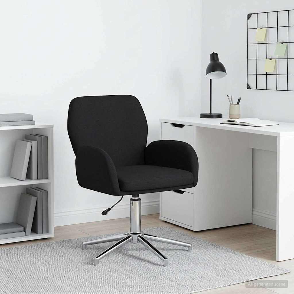 Swivel Chair 54 X 58 X 90 Cm Black Fabric