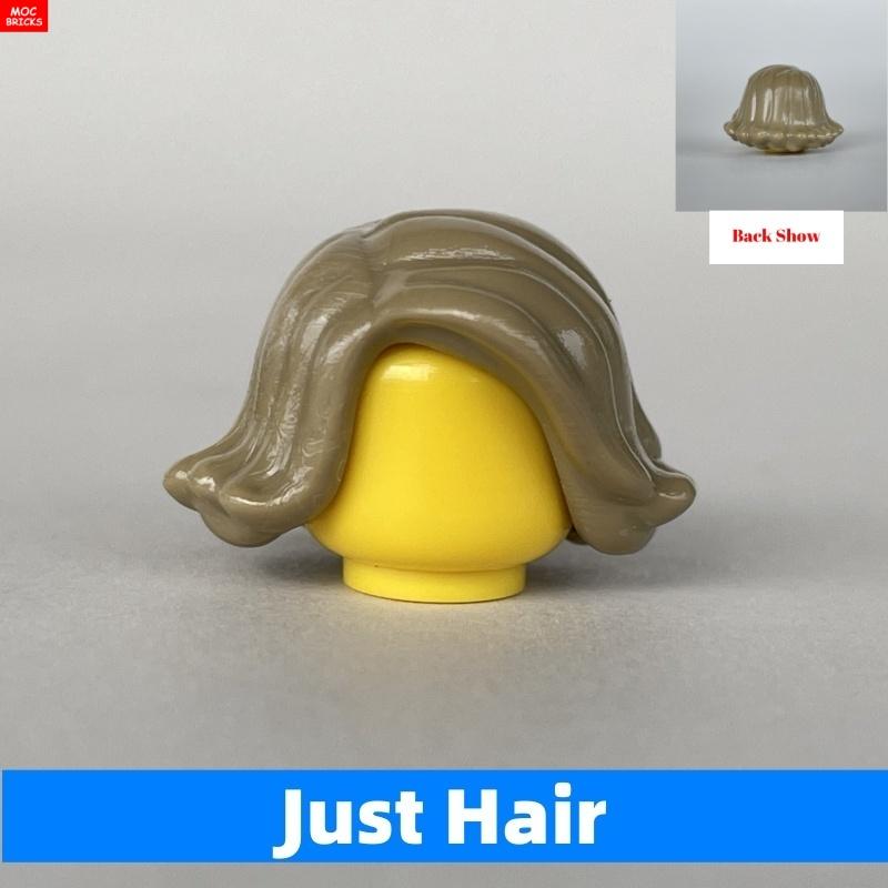 10pcs MOC Bricks Girl Women Lady Grandma Curly Wavy Short Hairs 4cm Figure Accessories DIY Building Blocks Toys Kids Gift