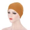 Women Solid Color Elastic Bandanna Turban Cap Head Scarf Cover Hat Headdress