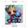 5D DIY Diamond Painting Decorative Groot and Stitch Full Round Drill Scenery Diamond Embroidery Cross Stitch Kits Home Decor Gift