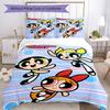 3er Set Powerpuff1 Design Bettwäschebezüge - HD-bedruckte Bettwäsche mit 1 Bettbezug und 2 Kissenbezügen - Perfekt für die Dekoration zu Hause und im Studentenwohnheim