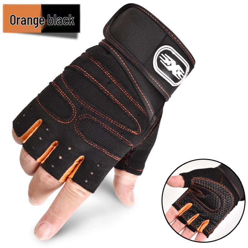 

Unisex Half-Finger Fitness Gloves with Wrist Support – Durable, Wear-Resistant for Dumbbell and Pull-Up Training M: Palm Circumference 18-20CM (80-100 lbs)