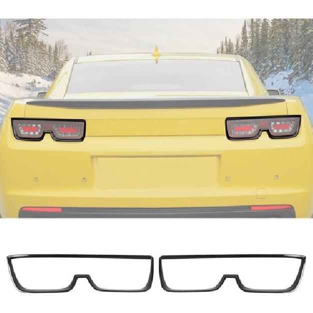 Rear Taillight Lamp Trim Cover Bezels For Chevrolet Camaro 2010-15 Carbon Fiber