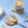 Handmade Diy Mosaic Cup Mat Bottom Bamboo Pad Heart Square Coaster Parent-Child Early Education Free Creation Handicraft Toys