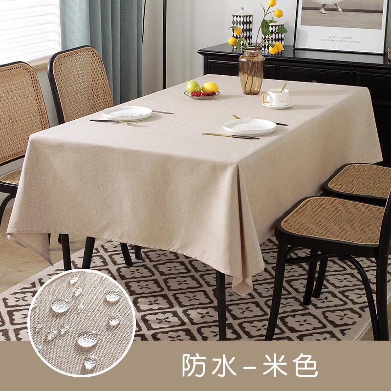 Solid Color Tablecloth Modern Waterproof Dining Table Cloth Imitate Cotton Linen Material Quality Picnic Cloth Home Office Decor