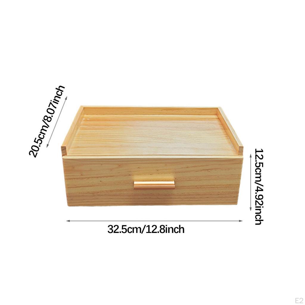 Wood Tea Bag Organizer Station Chest Rustic Space Saving Teabag Holder Storage Box with Drawer