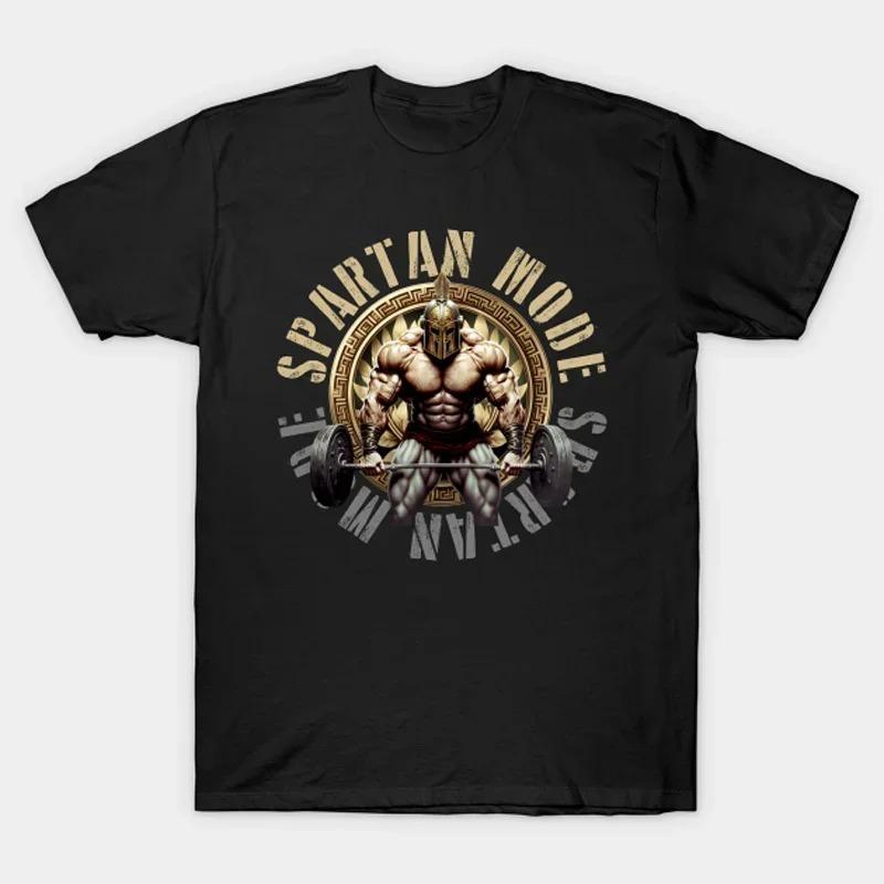 

Spartan Mode Bodybuilding Greek Warrior Gym Fitness Muscles Training T-Shirt 100% Cotton O-Neck Short Sleeve Casual Mens T-sh... S