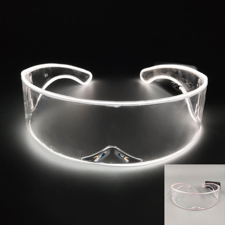 Wireless Glowing Led Glasses NightClub Masquerade Concert Performance Props DJ LIGHT Y2k Glasses Futuristic Robot Led Sunglasses