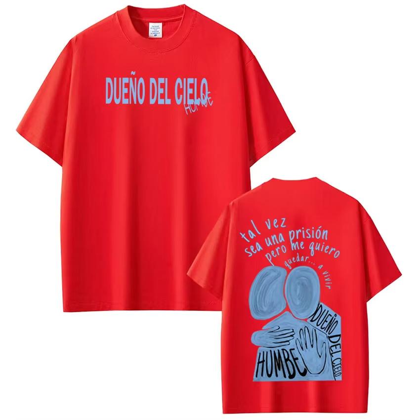 Dueno Del Cielo Tour 2026 Singer Humbe Print Tees Men Women Fashion T Shirt Summer Cotton High Quality Fashion Casual Tshirts