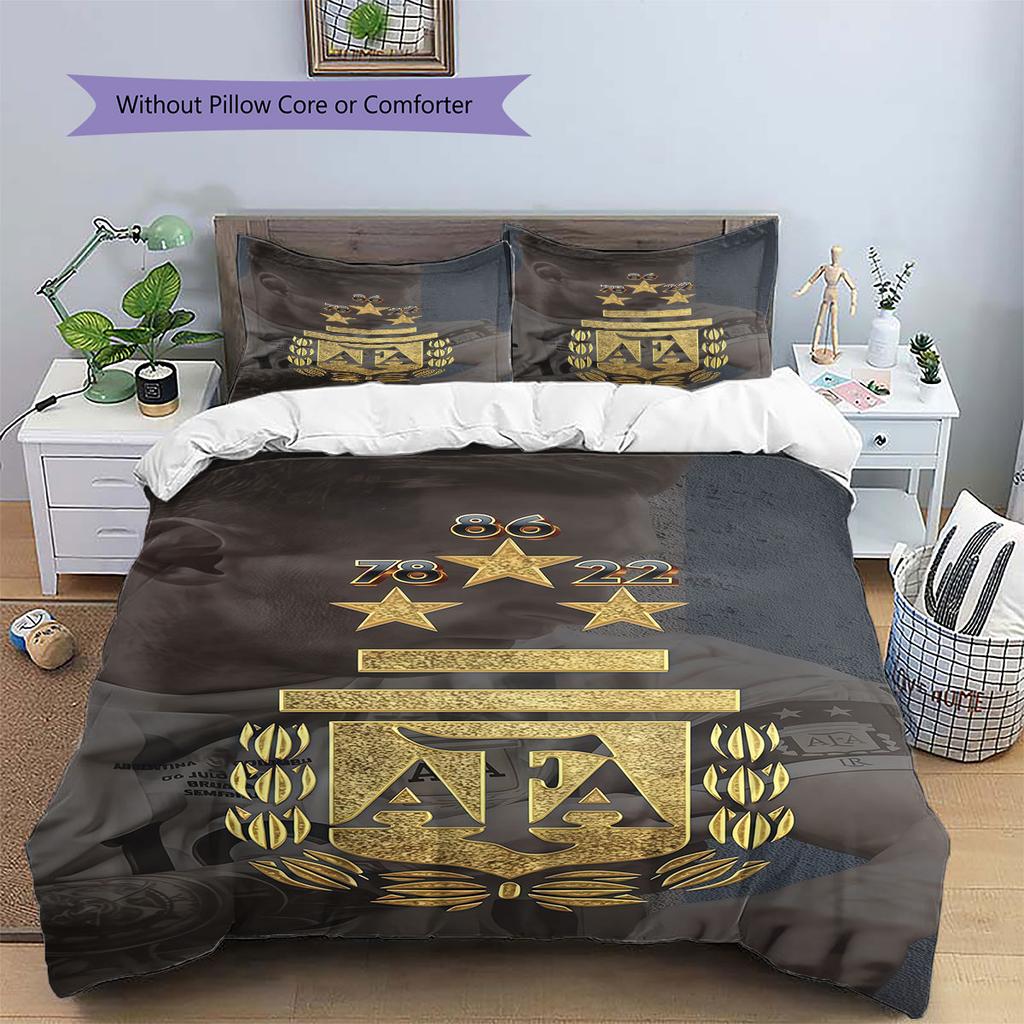 Argentina National Football Team Pattern Bedding,Quilt Set Quilt Cover Pillowcase Home Birthday Gift(1 * duvet cover + 2 * pillowcase, without core)