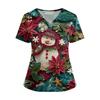 Women's Fashion V-Neck Short Sleeve Overalls With Pockets  Print Tops  Clothes