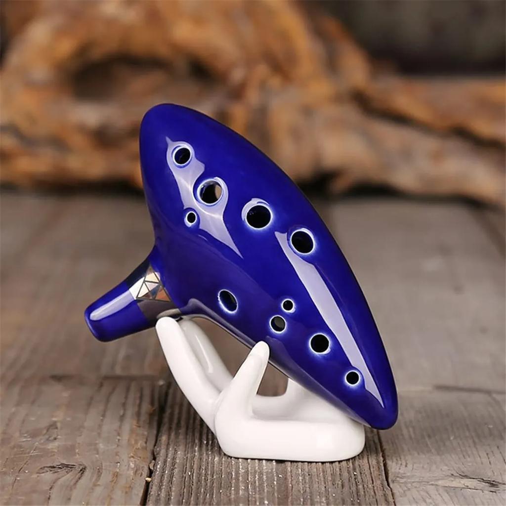 Ocarina,12 Tones Alto C Ceramic Ocarina Musical Instrument with Song Book Neck String Neck Cord Carry Bag