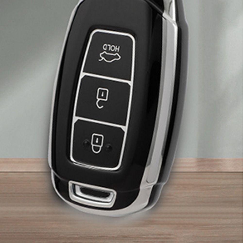 1 st 3 knappar Bilnyckelfodral Mjukt TPU Nyckelfodral Bilfjärrkontrollskal Nyckelskydd Mode Bärbar Biltillbehör