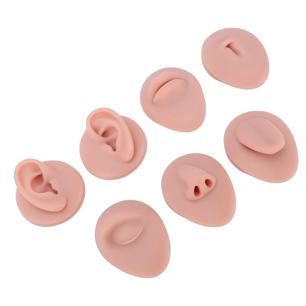 7pcs Silicone Body Parts Tongue Mouth Nose Eye Navel Ear Model Soft Practice Body Parts Kit