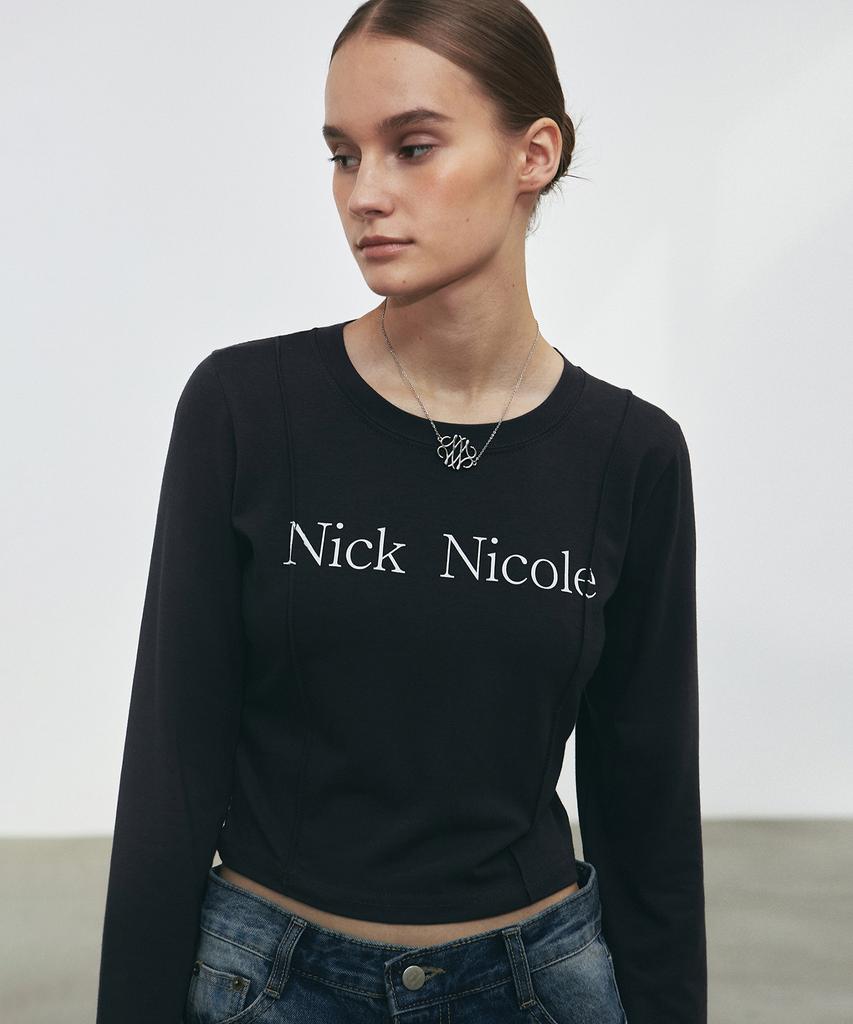 Nigaennikol Nicole Pintuck Ls Crop Top_Charcoal